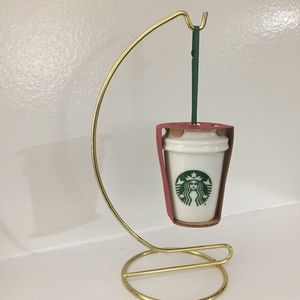 Starbucks Ornament Mini Travel 2015 White Cup NWT